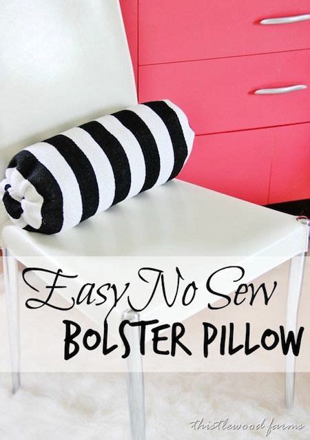 Our neck roll pillows help you nap in a favorite chair, read, or watch tv on the couch without getting a crick in the neck! No Sew Bolster Pillow DIY | Miss Information | Diy sewing, Diy pillows, Diy pillow covers