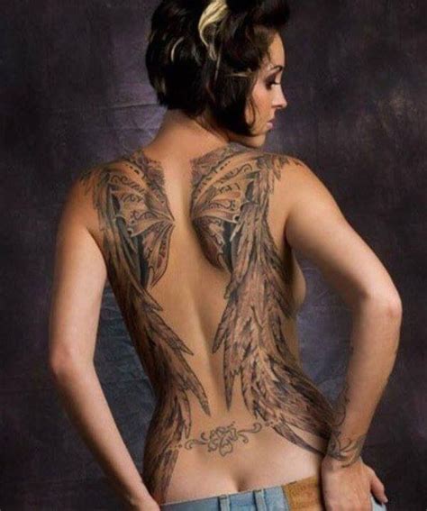 37 black angel wings tattoo. Angel Tattoos for Women - Ideas and Designs for Girls