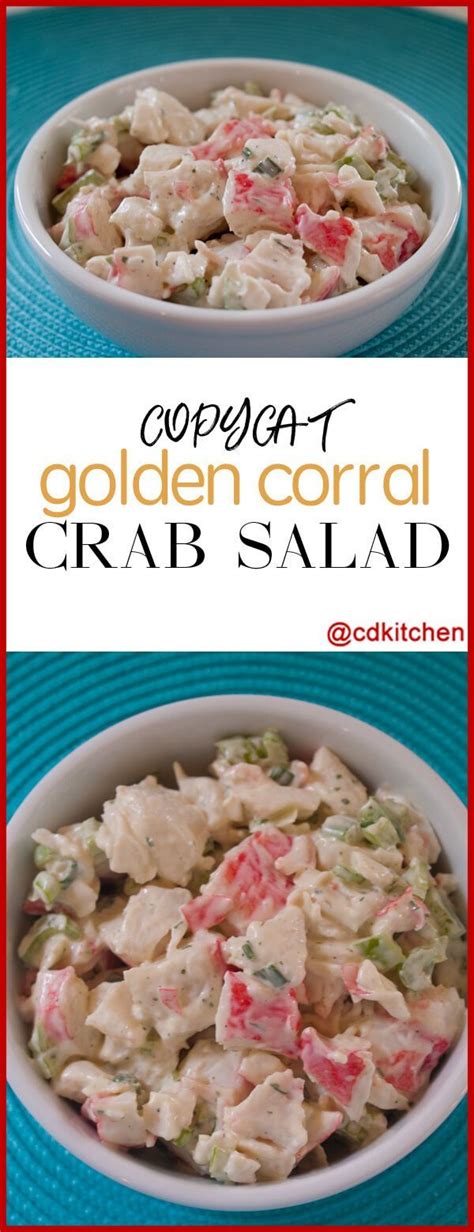 Deli crab salad isn't even made with real crab meat it is made with imitation crab meat. The Golden Corral is known for several of their buffet ...