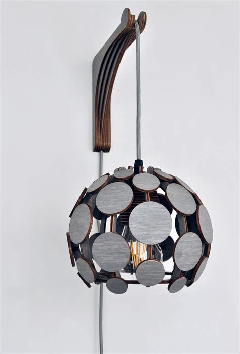 This wall sconce borrows inspiration from the griffith park observatory in los angeles for its elegant and modern dome shade. Wood Plug In Wall Sconce Lamp Wall Light Brass Shade Decor ...