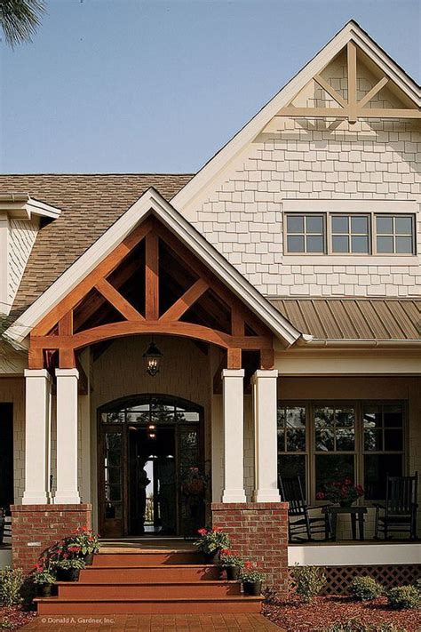 The craftsman began publishing and selling house plans that embodied these characteristics, which made what stickley considered to be superior home design available to the masses. Image result for craftsman gable | Country house plans ...