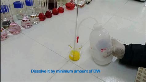 Potassium chromate reacts with the first slight excess silver ion to form a red precipitate of silver chromate. Preparation of Potassium Chromate Indicator Solution - YouTube
