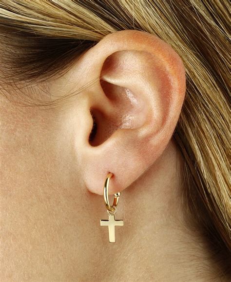 Headquartered in new york city, the company comprises three retail brands: Macy's Dangle Cross Hoop Earrings in 14k Gold & Reviews ...