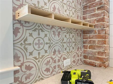 If you're drilling into tile, ceramic, or glass, mark the spot with an x made of masking tape. Drilling Into Your Tile Backsplash To Hang DIY Shelves ...