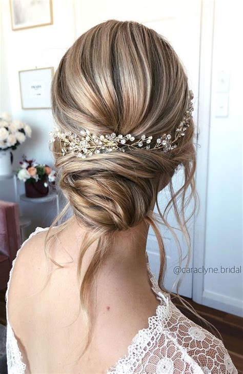 Go for this gorgeous hairstyle that decorates the hair with rosebuds. 100 Prettiest Wedding Hairstyles For Ceremony & Reception | Hair styles, Messy hair updo ...