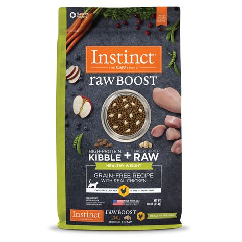 If you prefer dry cat food for your furry friend, you should only choose the best of the best. Instinct Raw Boost Healthy Weight Grain-Free Chicken ...