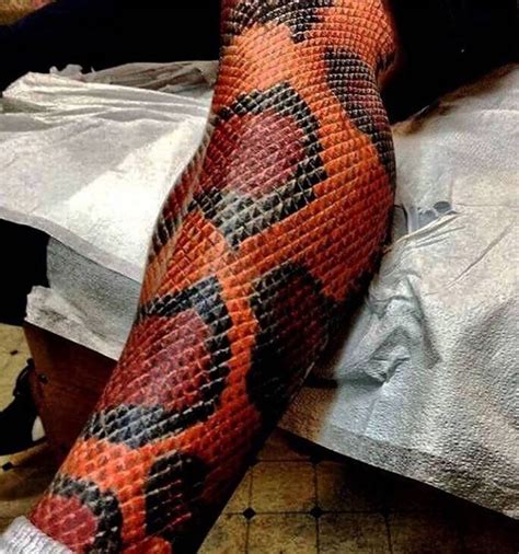 The symbol is often seen on the front of the. Amazing Snake Skin Tattoo | Biomechanical tattoo, Leg ...