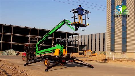 Towable boom lifts are ideal to reach jobs high and low. Towable Articlated Boom Lift - YouTube