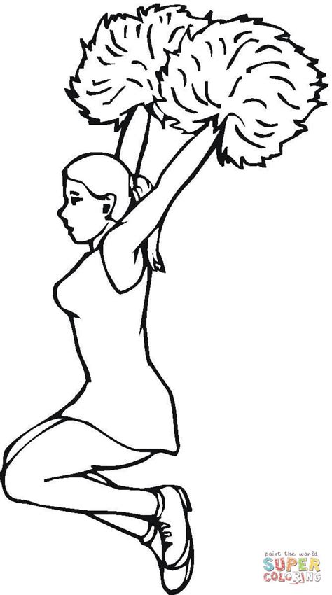 Printable coloring pages for kids and adults. Cheerleader Coloring Online | Super Coloring