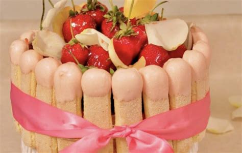 Line side and then bottom of 9 inch springform pan with lady fingers, split side in. "Rose' All Day" Strawberry Charlotte with White Chocolate ...
