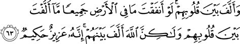 You can find here complete surah anfal ayat wise so you select ayat 63 and read it. say@hafiz | 8. AL ANFAL:63