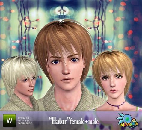 • → here is an overview of all of the female hairstyles that i currently own from the sims 3 store. Newsea Hator Male+Female Hairstyle | Sims 3, Sims hair, Sims