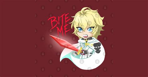 Espero que les guste~ denle mucho amor y compartan mañana les comparto el capítulo 2. Mika Hyakuya - Bite Me - Anime And Manga - T-Shirt | TeePublic