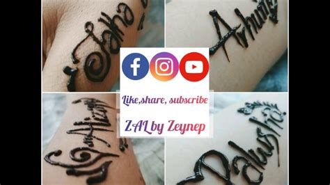 These best henna tattoos are cute, easy and traditional. Name Art with Henna (Mehndi), Name Tattoo - YouTube