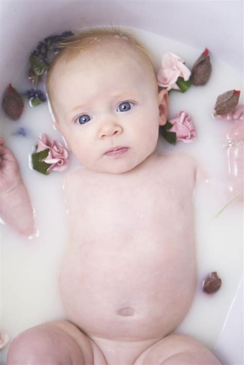 Decide where to bathe your baby, such as a sink or a small plastic tub, which can make the task easier. Rosie's Baby Milk Bath