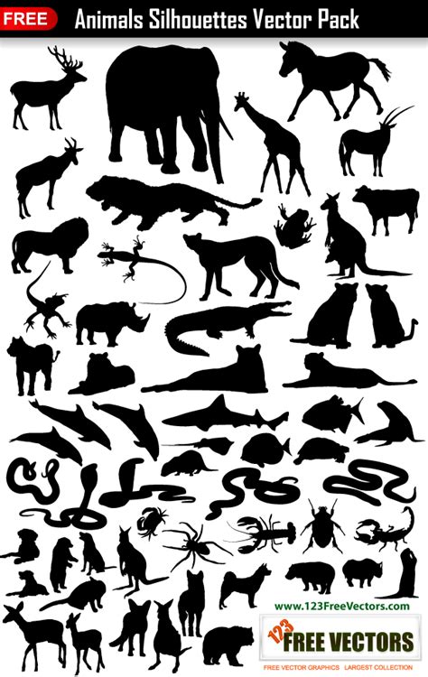 Weekly free svg cut file diy craft inspirations & videos 👇🏼✨click this link for more✨👇🏼 smart.bio/freesvgcaluyadesign. Animals Silhouettes Collection Vector Pack