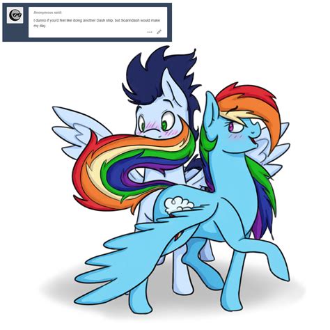 Rainbow dash and soarin i'm pining this because of soarins cutie mark. #1460781 - artist:eternalsubscriber, backwards cutie mark ...
