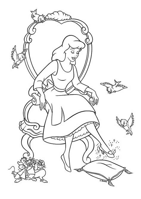 Frozen is a disney favorite for children and adults! print coloring image - MomJunction | Cinderella coloring ...