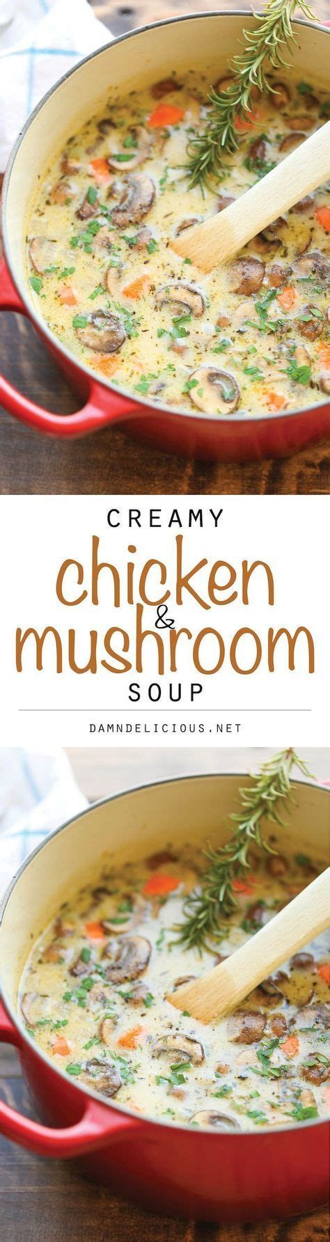 Other additions to make this chicken mushroom soup more flavorful are sage, thyme, nutmeg, and/or a bay leaf. Creamy Chicken and Mushroom Soup | Recipe | Food recipes ...