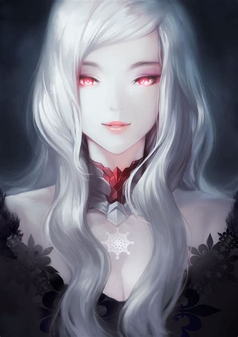 It's basically what happens when curly hair shrinks after it absorbs moisture, causing. Wallpaper Fantasy Girl, Red Eyes, White Hair, Smiling ...