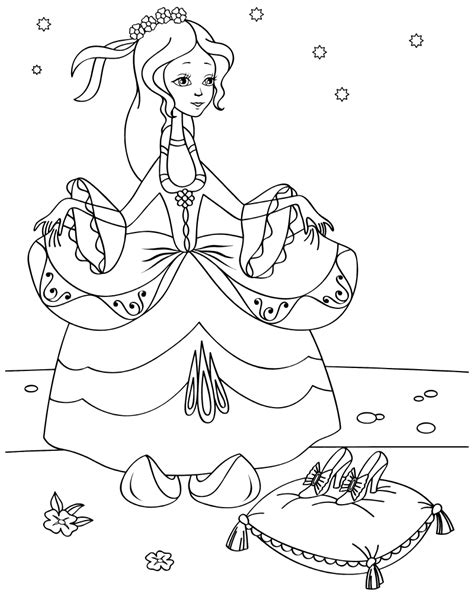 However, everything changes because she has a fairy who helps her to go to… Cinderella coloring pages to download and print for free