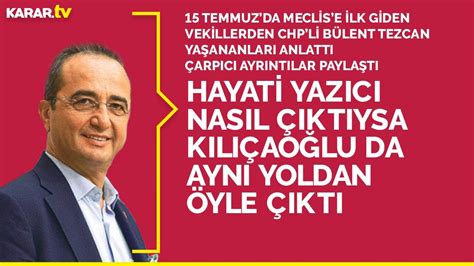 15 temmuz'u hatırlatan hiçbir şey israf olmaz devletin milletin parası şehitlere gazilere anmaya her şeye yeter bu ülke zengin bir ülke. 15 Temmuz'da Kılıçdaroğlu'na tanklar yol mu açtı? Bülent ...