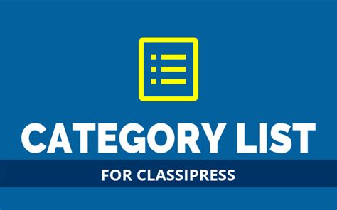 Category List for ClassiPress WordPress Plugin