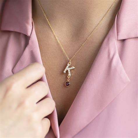 Individually handmade in our london workshop, . Pearl Alphabet Necklace With Birthstone Detail By Joy By Corrine Smith ...