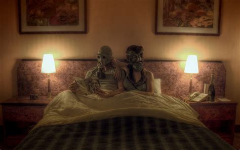 Masturbating in the bed is one of the most awesome methods. photo manipulation, Couple, Gas masks, Reading, In bed ...