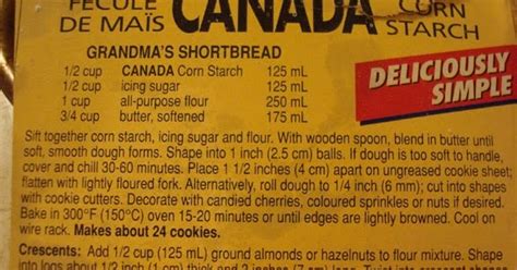 This is amazingly buttery shortbread, and was easy to make. Canada Cornstarch Grandma's Shortbread Recipe - Apricot ...
