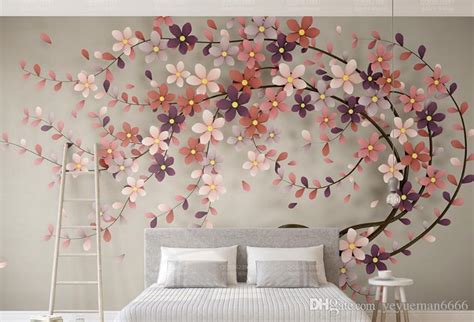 Aproveite o frete grátis pelo americanas prime! The New 2018 Customize 3D Mural Wallpaper Tree Flowers ...