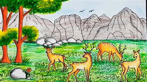 Your children will be walked step by step through how to draw a raccoon as they follow the blockly block algorithms on these free worksheets. How to Draw forest scenery with animals step by step #NurseryDrawingTv - YouTube