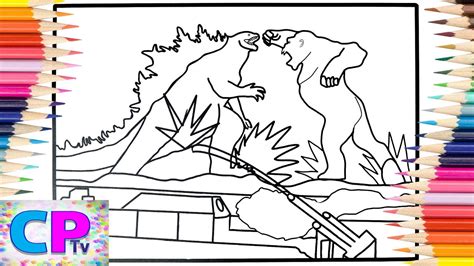 Godzilla was the first movie to depict either king kong or godzilla in color. Godzilla vs Kong Coloring Pages/Monsters Coloring ...