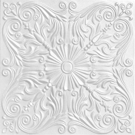 Best ceiling tile choice for residential application. A La Maison Ceilings Spanish Silver 1.6 ft. x 1.6 ft. Glue ...