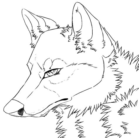 Graceful lines, in varying thicknesses, add energy and style to these designs. *Free Wolf Head Lineart* by Apwolf on DeviantArt