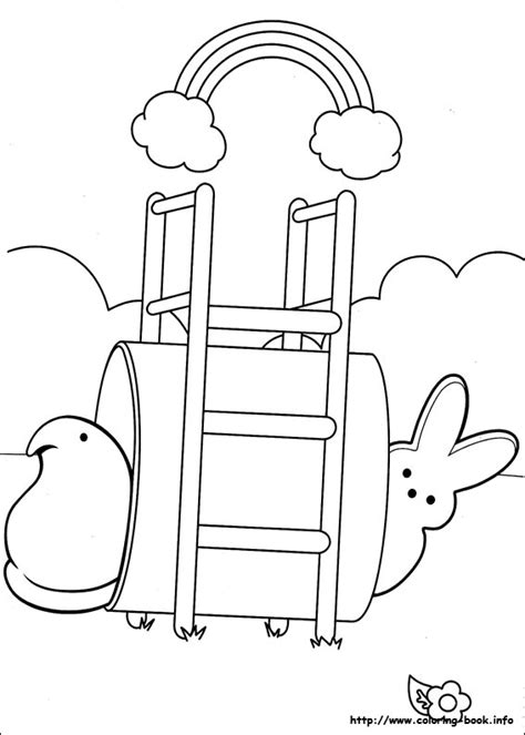 Peeps coloring pages simple six chicks line art. Marshmallow Peeps coloring picture