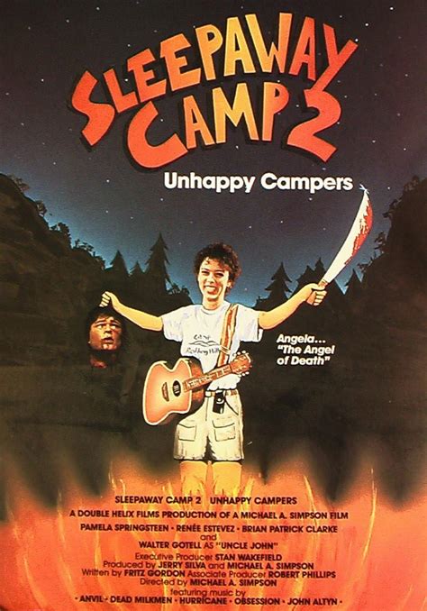 Sleepaway camp is a film directed by robert hiltzik, and it was released in 1983 during the heyday of slasher movies. Sleepaway Camp II: Unhappy Campers (Nightmare Vacation II ...