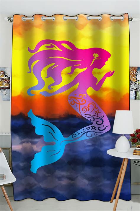 Across the board you'll find three options when it comes to standard shower curtain sizes beyond these, you'll also find specialty sizes, such as curtains for extra tall showers (70 x 84 inches or 72 x 84 inches), extra wide showers. GCKG Mermaid Window Curtain,Mermaid Grommet Blackout ...