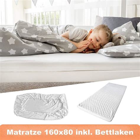 Mss® 7 zonen taschenfederke rn matratze deluxe 80 90 100 120 140 160 x 200 cm. Kindermatratze »Matratze 80x160 cm SET mit Spannbettlaken ...