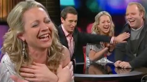 She trained in ballet and jazz for 10 during her first ever segment on rove live; Carrie Bickmore's Top Falls Off On Rove Live - YouTube