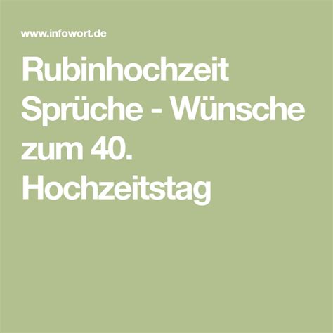 Diese phantasievollen sprüche zur rubinhochzeit passen als glückwunsch oder rede zur rubinhochzeit. Rubinhochzeit Sprüche - Wünsche zum 40. Hochzeitstag | Rubinhochzeit sprüche, Rubinhochzeit ...