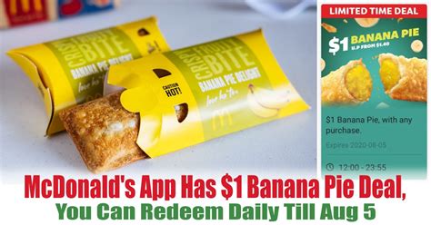 Here's a big mac deal waiting for you on the mcdonald's app for just r15. McDonald's App Has $1 Banana Pie Deal, You Can Redeem ...