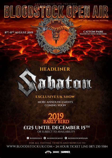 So this was the complete information about sozo water park ticket price 2019 timings that is available to this website. Bloodstock Festival 2019: Sabaton announced as first ...