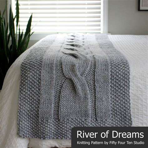 Runner letto in vendita in arredamento e casalinghi: Bed Runner KNITTING PATTERN / River of Dreams / Cable ...