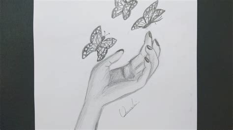 For this butterfly sketch tutorial, you will need: How to a Butterfly Hand Sketch Step by Step | Pencil ...