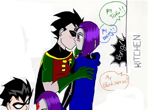 Robin ends up being the first person to learn of raven's problem, before they're separated and she's stuck with slade. A little kiss by SoulofPandora on DeviantArt