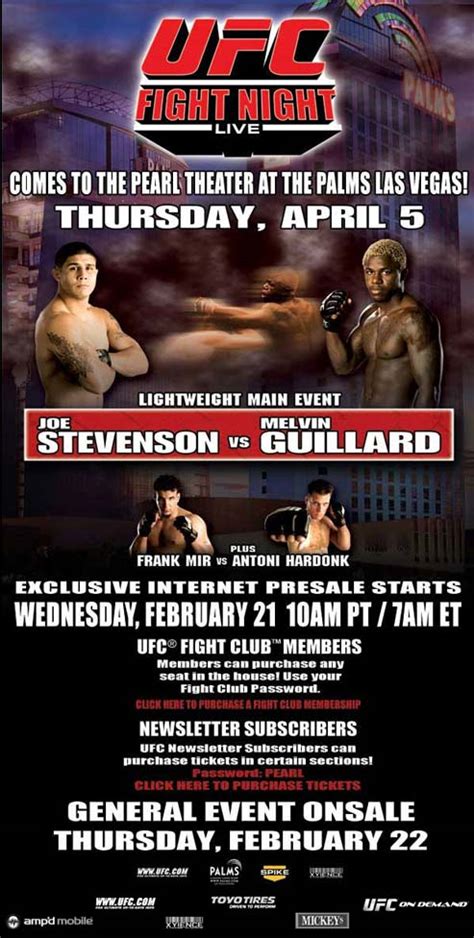 This is a fight that fans have been waiting for since the end of the second fight, which is usually always what happens when you have each fighter winning one each. UFC Ultimate Fight Night 9 ticket presale - MMAmania.com
