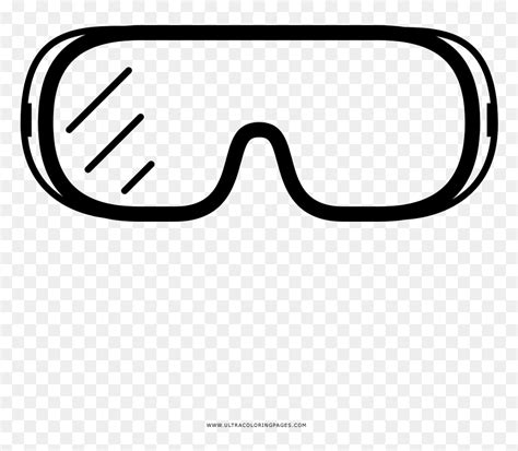 Swimming goggles, watersport glasses coloring page. Safety Goggles Coloring Page - Line Art, HD Png Download - vhv