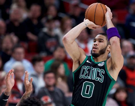 Jayson tatum of the boston celtics handles the ball during the game against the phoenix suns on february 7, 2021 at talking stick. Blazers no match for red-hot Jayson Tatum, and other ...