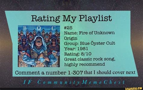 We did not find results for: Rating My #25 Playlist #25 Name: Fire of Unknown Origin ...
